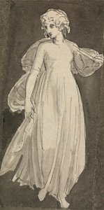 Tyttö, täyspitkä, kasvot edessä tekijältä Thomas Stothard