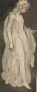 Tyttö, täyspitkä, kasvot oikealle tekijältä Thomas Stothard