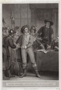 Oliver Cromwell (1599-1658) hajottaa pitkän parlamentin tekijältä Thomas Stothard