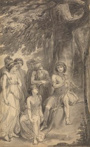 Yksi kuudesta kuvituksesta Fenelonin "Ulysseksen pojan Telemachuksen seikkailuihin" tekijältä Thomas Stothard