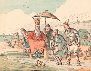 Canute ja hänen hovimiehensä, c1884