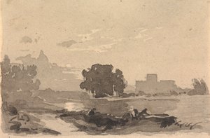 Maisema linna taustalla tekijältä Thomas Sully