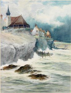 Cullercoats (lyijykynä, wc ja vartaloväri paperille) tekijältä Thomas Swift Hutton