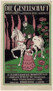 Mainosjuliste Die Gesellschaft -lehden tekijältä Thomas Theodor Heine