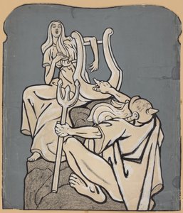 Heinrich Heinen sadanvuotissyntymäpäivän kunniaksi – malli Heinen muistomerkistä; Simplicissimus IV/38, 1899 tekijältä Thomas Theodor Heine