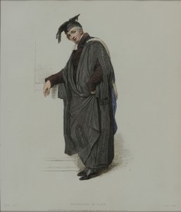 Oikeustieteen kandidaatti, kaivertanut J. Agar, julkaistu R. Ackermannin teoksessa "History of Oxford", 1813 (käsinvärinen kaiverrus)