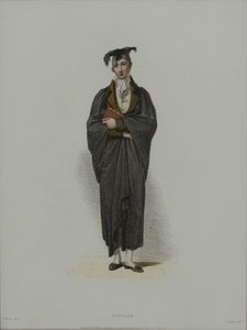Scholar, kaiverrettu J. Agar, julkaistu R. Ackermannin teoksessa "History of Oxford", 1814 (käsinvärinen etsaus) tekijältä Thomas Uwins