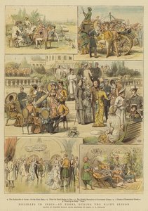 Lomat Intiassa, Poonassa sadekauden aikana (chromolitho)