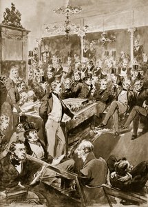 Sir Robert Peel talossa, 1846, kuvitus "Hutchinsonin tarinasta brittiläisestä kansasta", n. 1923