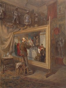 Historiamaalari, omakuva (akvarelli paperille)