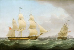 Laiva Phoenix, 1700-luvun loppu - 1800-luvun alku (öljy kankaalle) tekijältä Thomas Whitcombe