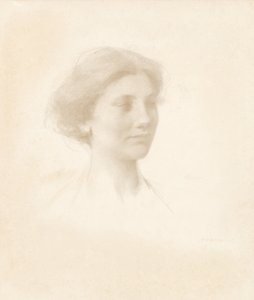 Tytön pää tekijältä Thomas Wilmer Dewing