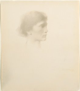 Naisen pää, 1894 tai sen jälkeen. tekijältä Thomas Wilmer Dewing
