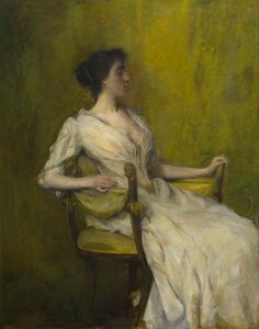Nainen valkoisessa tekijältä Thomas Wilmer Dewing