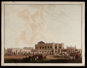 Vanha hallitustalo Kalkutan näkymistä tekijältä Thomas und William Daniell