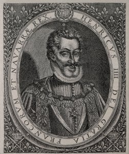 Muotokuva HENRI IV:stä Ranskasta ja Navarrasta (1553-1610) Tomas de Leun kaiverrus (1500-luku) tekijältä Thomas de Leu