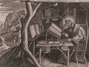 Thomas de Lieun (1560-1612) pyhimys Evagrius Ponticus uppoutui opintoihinsa, etsaukseen ja hautaamiseen