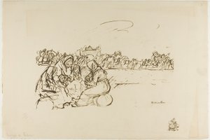 Evakuoidut Verdunista, levy kolmekymmentä Actualitésista tekijältä Théophile Alexandre Pierre Steinlen