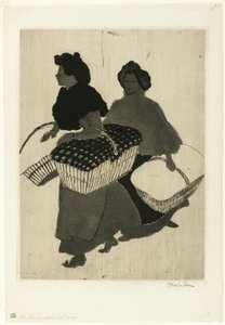 Pyykkärirouvat kantavat työnsä takaisin tekijältä Théophile Alexandre Pierre Steinlen