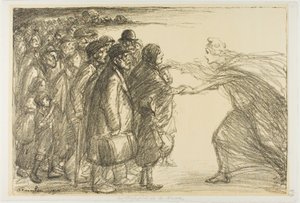 Pakolaiset Maasista tekijältä Théophile Alexandre Pierre Steinlen