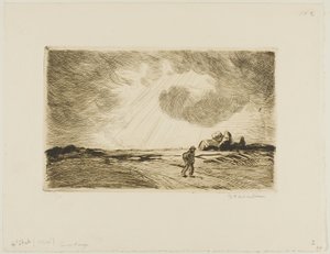 Myrskyinen sää tekijältä Théophile Alexandre Pierre Steinlen