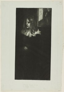 Nuori tyttö valkoisen kauluksen kanssa tekijältä Théophile Alexandre Pierre Steinlen