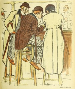 Baarissa, Gil Blas Illustren pubista. 1899 värilitografia, 1899. tekijältä Théophile Alexandre Steinlen