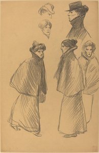 Figuuritutkimukset [recto], 1800-luvun loppu - 1900-luvun alku. tekijältä Théophile Alexandre Steinlen