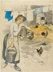 Maatilan tyttö, 1896. tekijältä Théophile Alexandre Steinlen