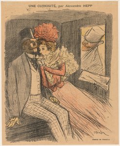 Kuvitettu Gil Blas: Uteliaisuus, kirjoittanut Alexandre Hepp, 1897. tekijältä Théophile Alexandre Steinlen