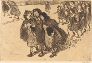Tytöt tulevat koulusta tekijältä Théophile Alexandre Steinlen