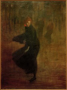 Nuori naistyöläinen kadulla tekijältä Théophile Alexandre Steinlen