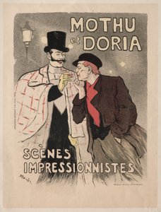 Mothu ja Doria - Impressionistiset kohtaukset, 1893. tekijältä Théophile Alexandre Steinlen