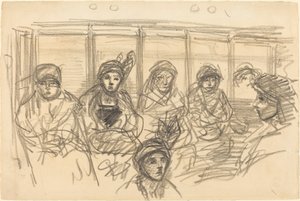Ratsastajat metrossa tekijältä Théophile Alexandre Steinlen
