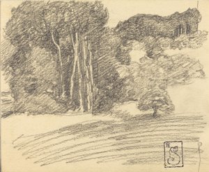 Courdemanchen metsä, 1895. tekijältä Théophile Alexandre Steinlen