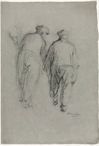 Kaksi miestä töissä, takanäkymä tekijältä Théophile Alexandre Steinlen