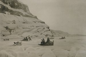 Eskimoes (akvarelli paperille) tekijältä Thorolf Holmboe