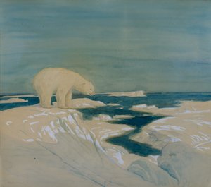 Jääkarhu (akvarelli paperille)