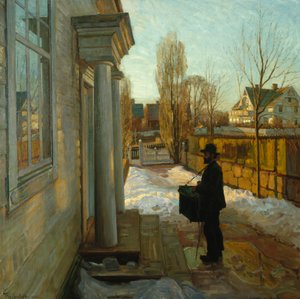 Nimetön (Organ Grinder) 1906 (öljy kankaalle) tekijältä Thorolf Holmboe