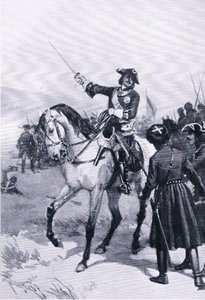 Pietari Suuri Pultowan taistelussa, Gresham Publishing Co:n julkaisema kuva Euroopan historian maamerkit, n. 1920 (litho) tekijältä Thure de Thulstrup