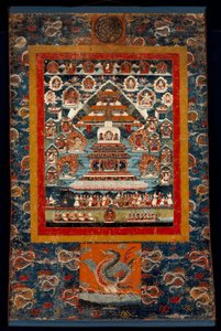 Muistothangka Bhimaratha-riitille, 1850-75 (Mineraalipigmentit puuvillakankaalla) tekijältä Tibetan School