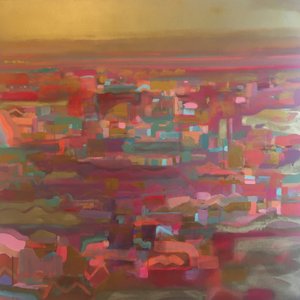 Kulta taivas oranssi raita Horizon tekijältä Tiffany Lynch
