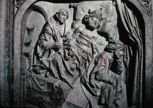 Henri II:n (973-1024) ja hänen vaimonsa Kunigunden hauta, yksityiskohta keisarista, jota ohjasi Pyhä Benedictus