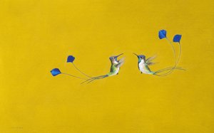 Hummingbirds ( akvarelli ja guassi paperille )