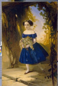 Leuchtenbergin prinsessa Maria Maximilianovna (1841-1914), lapsi. Timofei Andrejevitš Neffin (1805-1876) maalaus öljy kankaalle tekijältä Timofei Andreyevich Neff