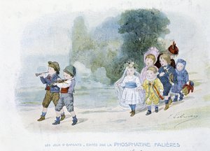 Lasten pelit: hääkulkue, morsiameiksi naamioituneet lapset - dess. de Lobrichon, toim. kirjoittanut Phosphatine Falières, v.1920