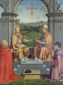 Piispa Giovanni Pietro Arrivabenen ja hänen veljenpoikansa Giacomon palvomat pyhimykset Thomas Becket ja Martinus Toursin pyhimykset.