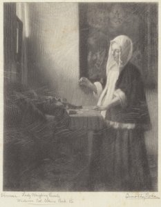 Nainen punnitsee helmiä tekijältä Timothy Cole after Johannes Vermeer