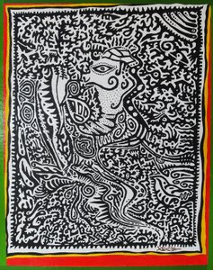 Spirit Genie, 2011, öljy puulle tekijältä Timothy Nathan Joel