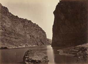 Black Cañon, Colorado-joki, katsot alas, lähellä leiriä 7, 1871 tekijältä Timothy OSullivan
